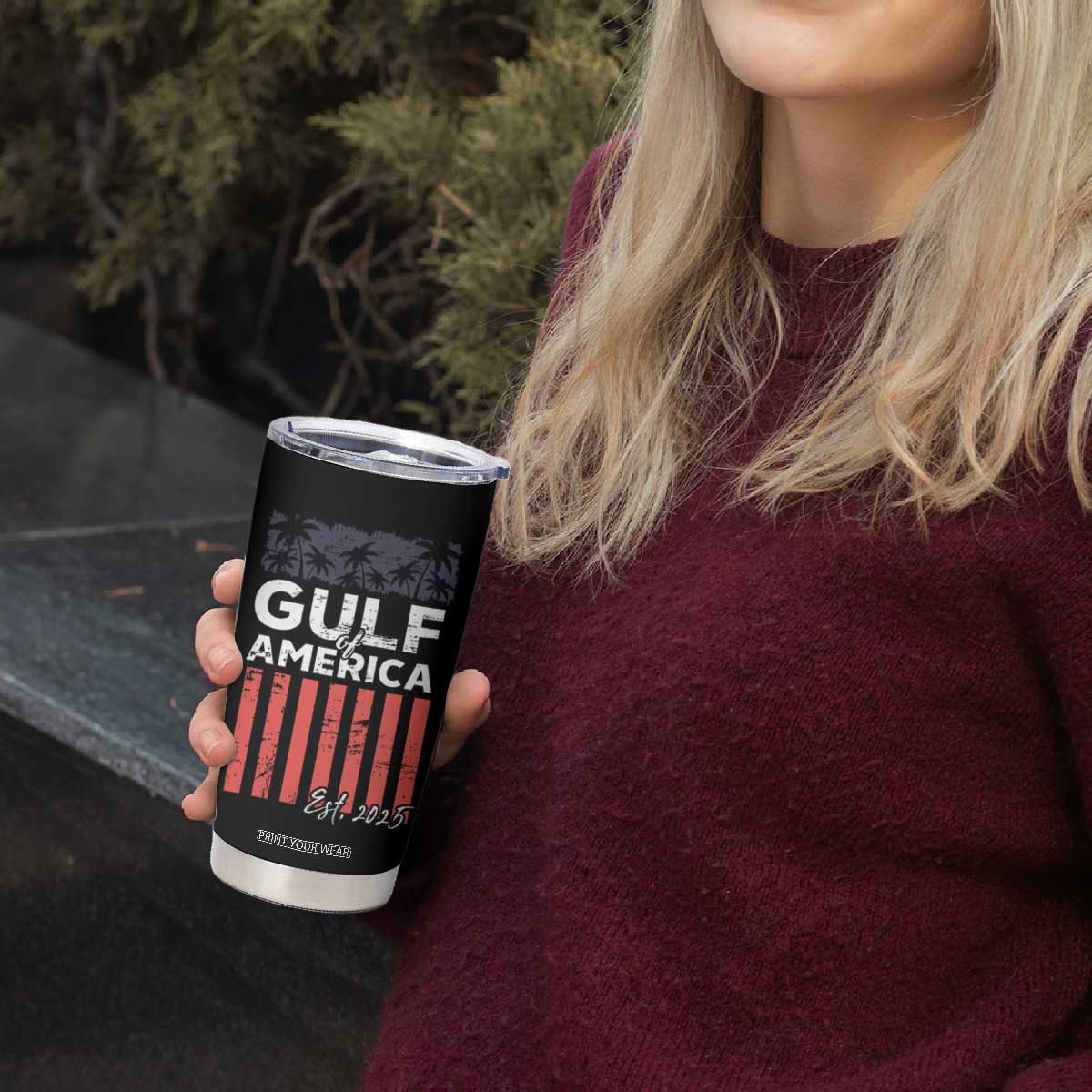 Gulf Of USA Tumbler Cup Est 2025 American Flag Gulf Mexico TS09 Print Your Wear