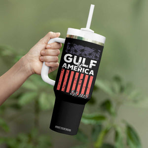 Gulf Of USA Tumbler With Handle Est 2025 American Flag Gulf Mexico TS09 Print Your Wear