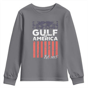 Gulf Of USA Youth Sweatshirt Est 2025 American Flag Gulf Mexico TS09 Charcoal Print Your Wear