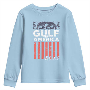 Gulf Of USA Youth Sweatshirt Est 2025 American Flag Gulf Mexico TS09 Light Blue Print Your Wear