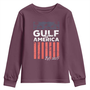 Gulf Of USA Youth Sweatshirt Est 2025 American Flag Gulf Mexico TS09 Maroon Print Your Wear