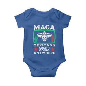 Mexicans Arent Going Anywhere Baby Onesie TS09 Royal Blue Print Your Wear