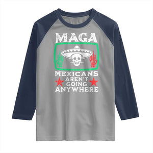 Mexicans Arent Going Anywhere Raglan Shirt TS09 Sport Gray Navy Print Your Wear