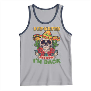 Deported And Now I'm Back Tank Top Funny Mexican Sugar Skull TS09 Athletic Heather Navy Print Your Wear