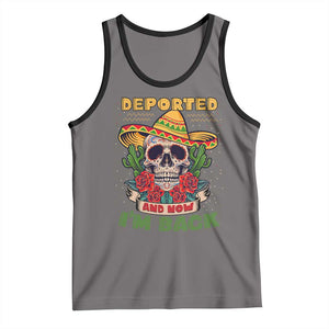 Deported And Now I'm Back Tank Top Funny Mexican Sugar Skull TS09 Deep Heather Black Print Your Wear