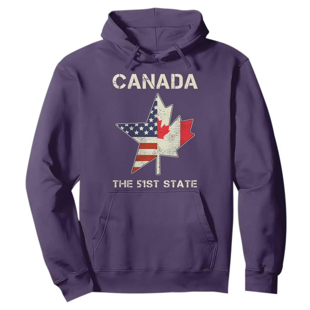 Canada The 51st State Hoodie Maple Canadian American Flag TS09 Purple Print Your Wear