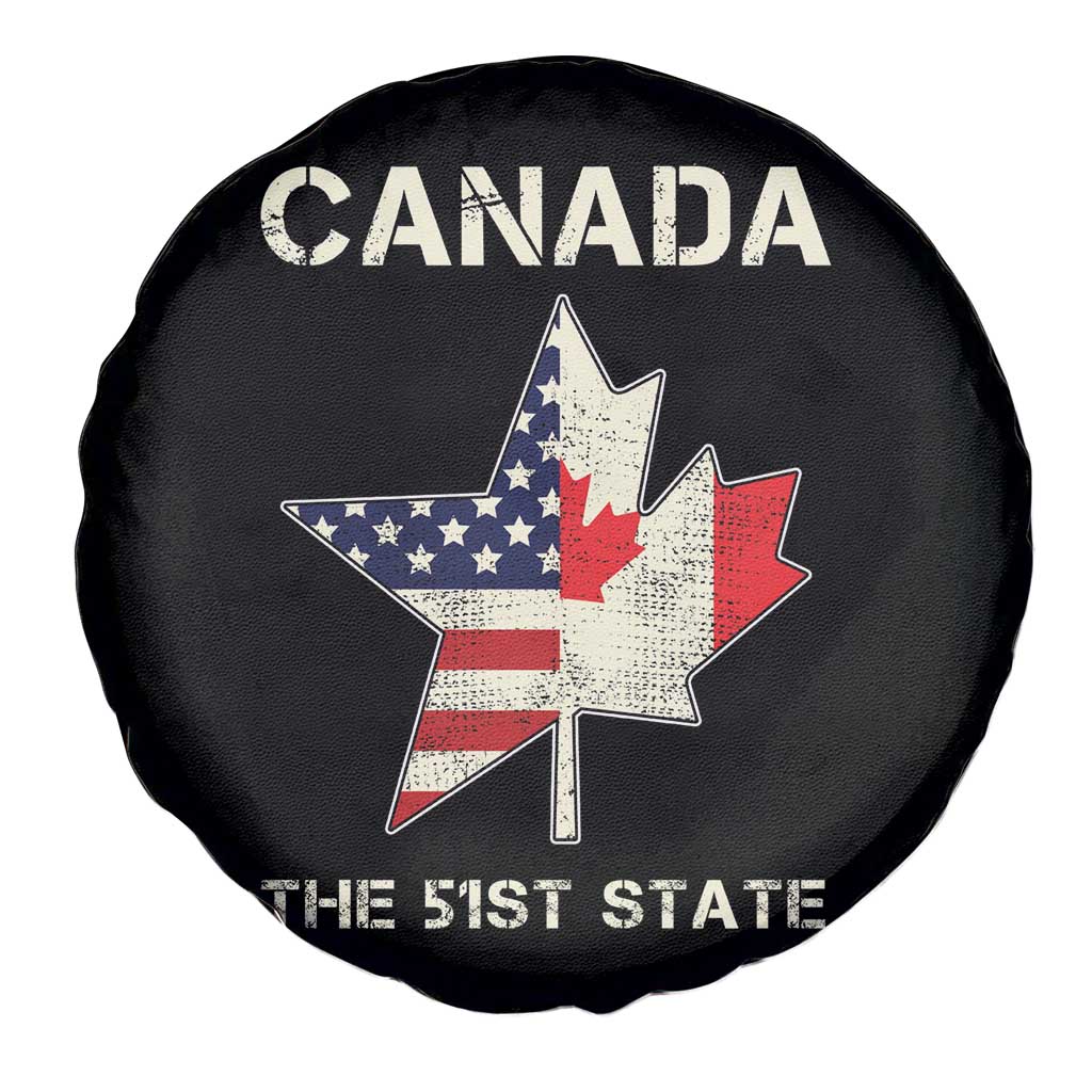 Canada The 51st State Spare Tire Cover Maple Canadian American Flag TS09 Print Your Wear