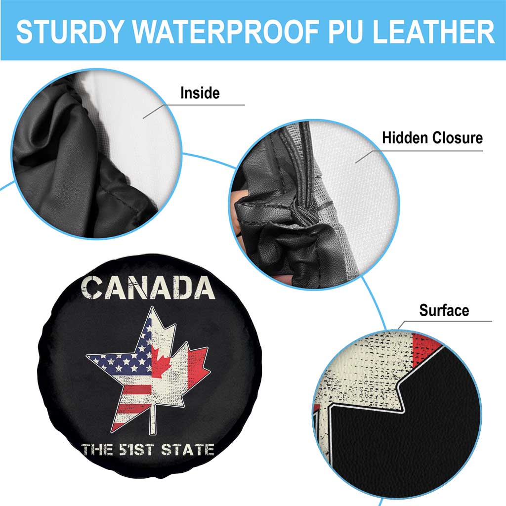 Canada The 51st State Spare Tire Cover Maple Canadian American Flag TS09 Print Your Wear
