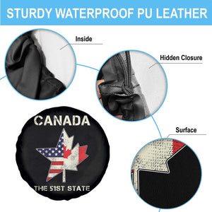 Canada The 51st State Spare Tire Cover Maple Canadian American Flag TS09 Print Your Wear