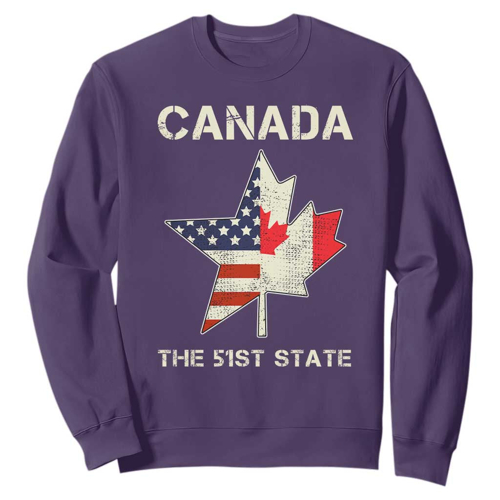Canada The 51st State Sweatshirt Maple Canadian American Flag TS09 Purple Print Your Wear