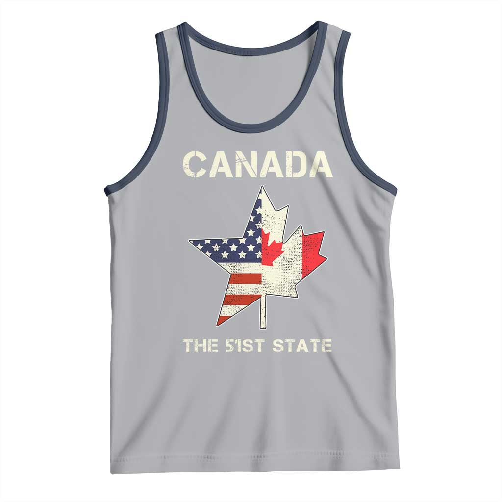 Canada The 51st State Tank Top Maple Canadian American Flag TS09 Athletic Heather Navy Print Your Wear