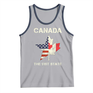 Canada The 51st State Tank Top Maple Canadian American Flag TS09 Athletic Heather Navy Print Your Wear