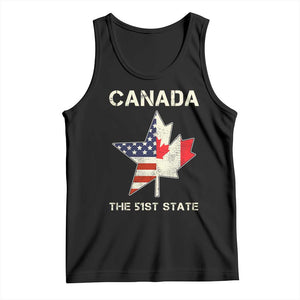 Canada The 51st State Tank Top Maple Canadian American Flag TS09 Black Print Your Wear