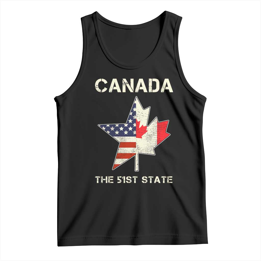 Canada The 51st State Tank Top Maple Canadian American Flag TS09 Black Print Your Wear