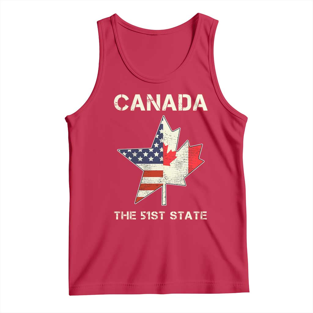 Canada The 51st State Tank Top Maple Canadian American Flag TS09 Red Print Your Wear