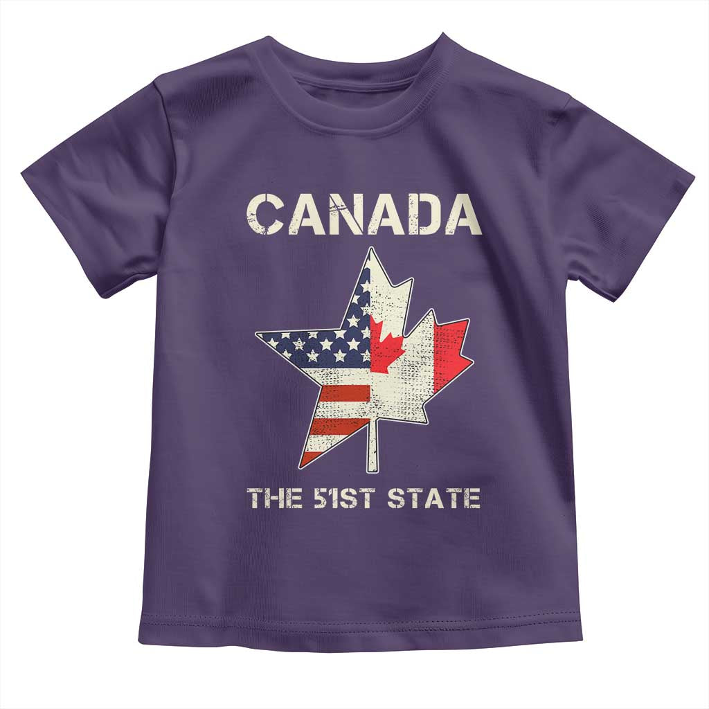 Canada The 51st State Toddler T Shirt Maple Canadian American Flag TS09 Purple Print Your Wear