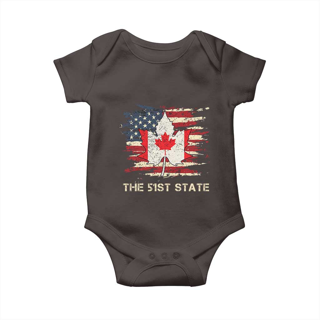 Canada The 51st State Baby Onesie Canadian Maple American Flag TS09 Dark Chocolate Print Your Wear