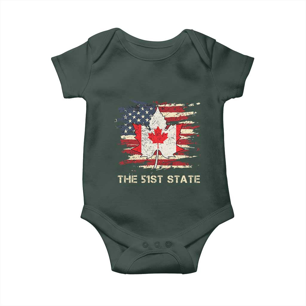 Canada The 51st State Baby Onesie Canadian Maple American Flag TS09 Print Your Wear