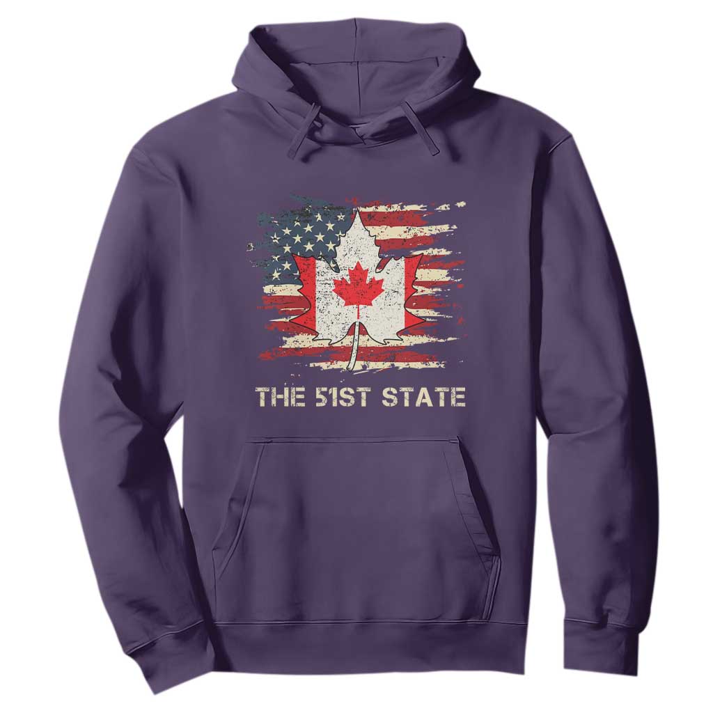 Canada The 51st State Hoodie Canadian Maple American Flag TS09 Purple Print Your Wear