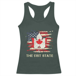 Canada The 51st State Racerback Tank Top Canadian Maple American Flag TS09 Dark Forest Green Print Your Wear