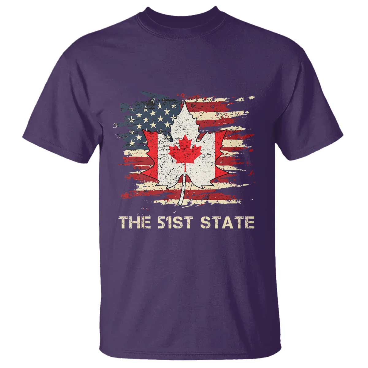 Canada The 51st State T Shirt Canadian Maple American Flag TS09 Purple Print Your Wear