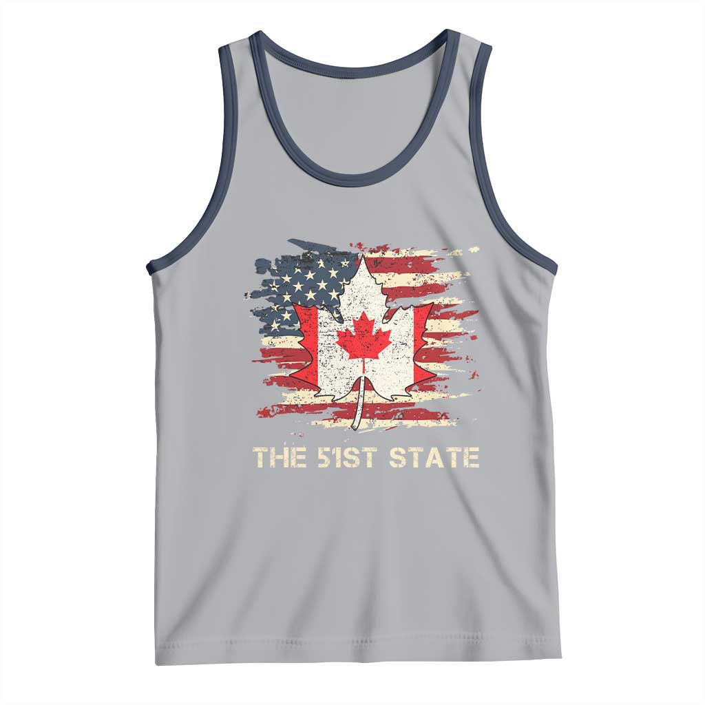 Canada The 51st State Tank Top Canadian Maple American Flag TS09 Athletic Heather Navy Print Your Wear