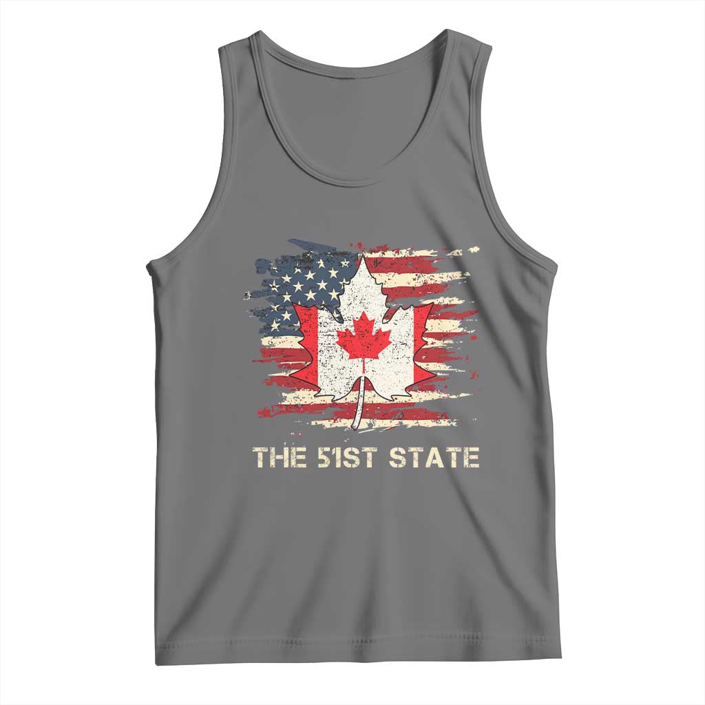 Canada The 51st State Tank Top Canadian Maple American Flag TS09 Black Heather Print Your Wear