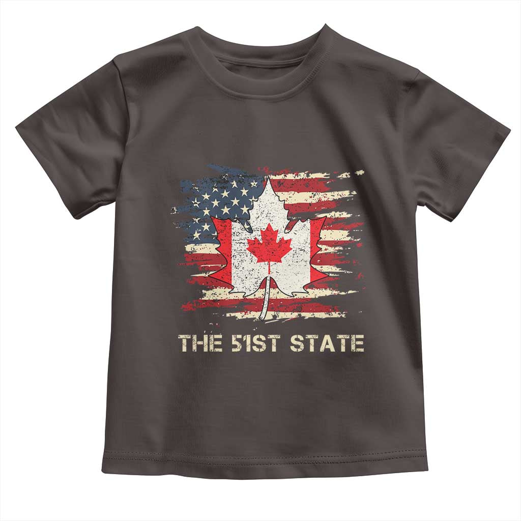 Canada The 51st State Toddler T Shirt Canadian Maple American Flag TS09 Dark Chocolate Print Your Wear