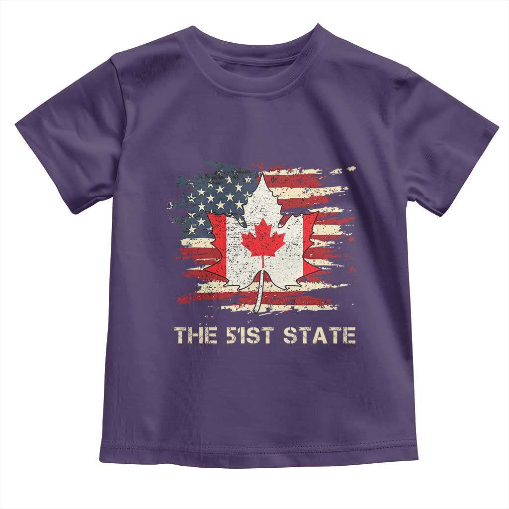 Canada The 51st State Toddler T Shirt Canadian Maple American Flag TS09 Purple Print Your Wear