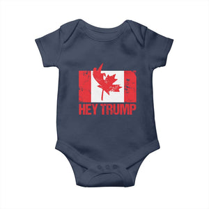 Hey Trump Canada Flag Baby Onesie TS09 Navy Print Your Wear