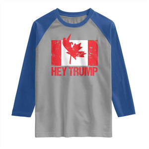 Hey Trump Canada Flag Raglan Shirt TS09 Sport Gray Royal Print Your Wear