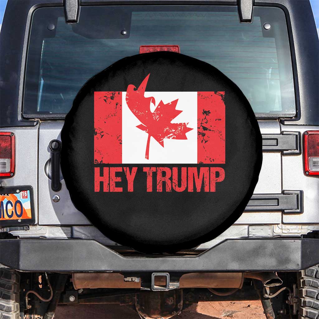 Hey Trump Canada Flag Spare Tire Cover TS09 No hole Black Print Your Wear