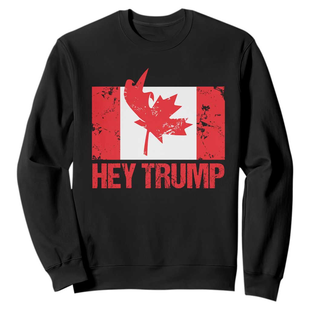 Hey Trump Canada Flag Sweatshirt TS09 Black Print Your Wear