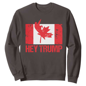 Hey Trump Canada Flag Sweatshirt TS09 Dark Chocolate Print Your Wear