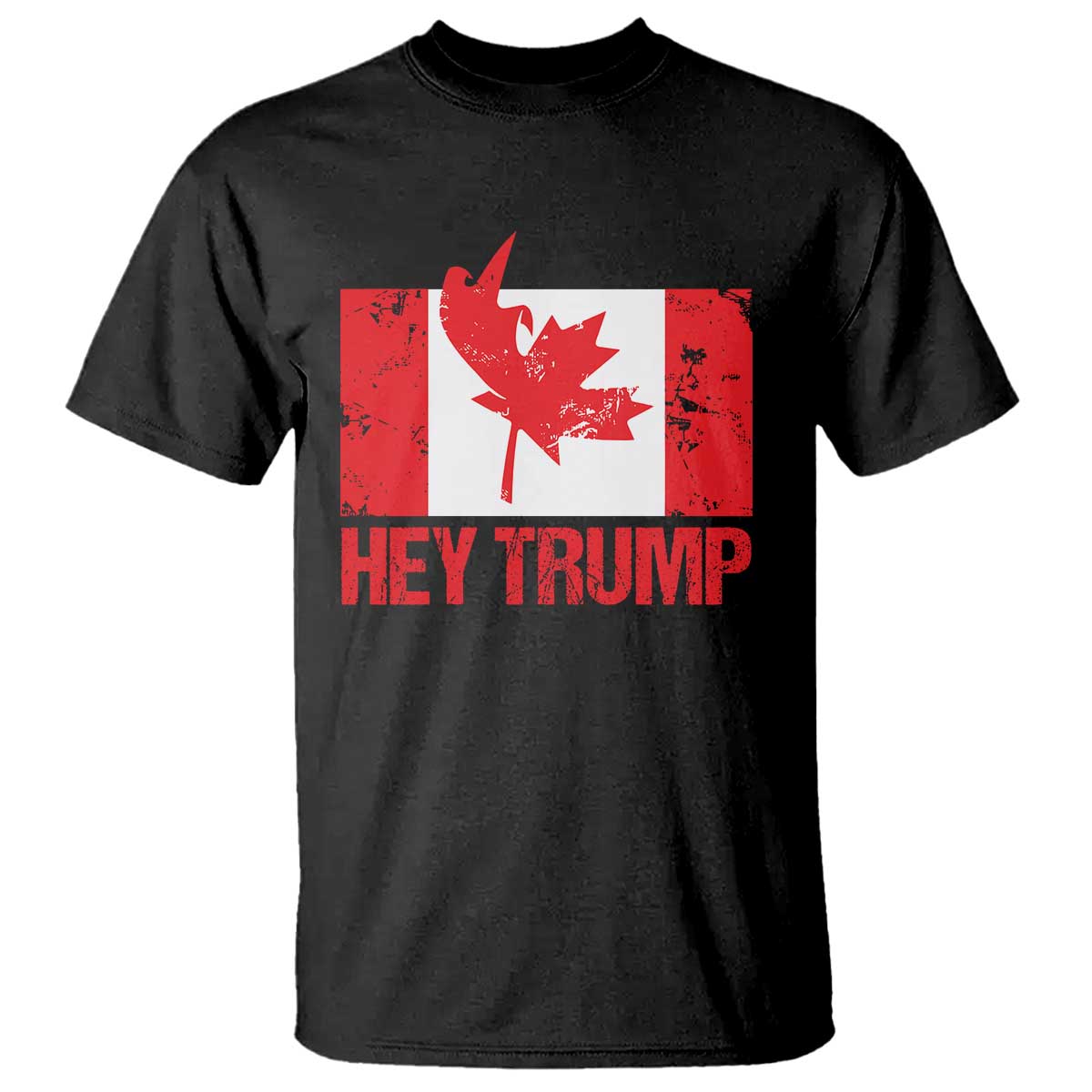 Hey Trump Canada Flag T Shirt TS09 Black Print Your Wear