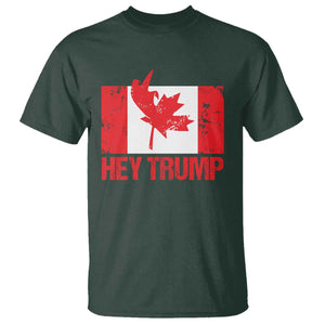 Hey Trump Canada Flag T Shirt TS09 Dark Forest Green Print Your Wear