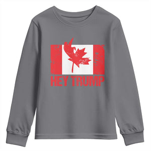 Hey Trump Canada Flag Youth Sweatshirt TS09 Charcoal Print Your Wear