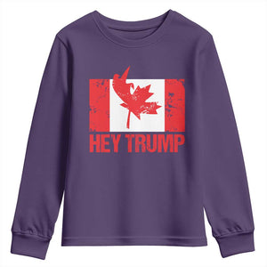 Hey Trump Canada Flag Youth Sweatshirt TS09 Purple Print Your Wear