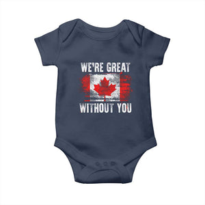 Canadian Pride Baby Onesie Were Great Without You Canada Flag TS09 Navy Print Your Wear