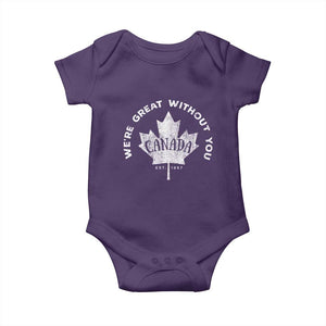 Canadian Were Great Without You Baby Onesie TS09 Purple Print Your Wear