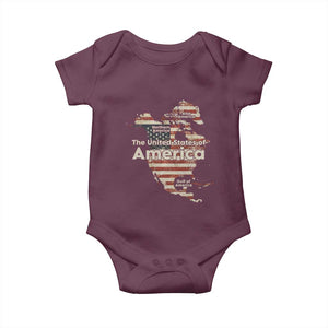 The New Trump Map Of USA Baby Onesie Canada Greenland Gulf Of Mexico TS09 Maroon Print Your Wear