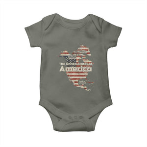 The New Trump Map Of USA Baby Onesie Canada Greenland Gulf Of Mexico TS09 Military Green Print Your Wear