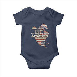 The New Trump Map Of USA Baby Onesie Canada Greenland Gulf Of Mexico TS09 Navy Print Your Wear