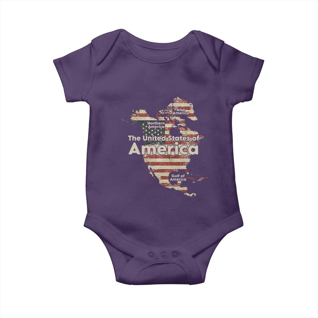 The New Trump Map Of USA Baby Onesie Canada Greenland Gulf Of Mexico TS09 Purple Print Your Wear