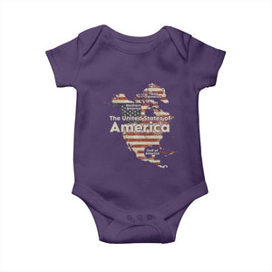 The New Trump Map Of USA Baby Onesie Canada Greenland Gulf Of Mexico TS09 Purple Print Your Wear