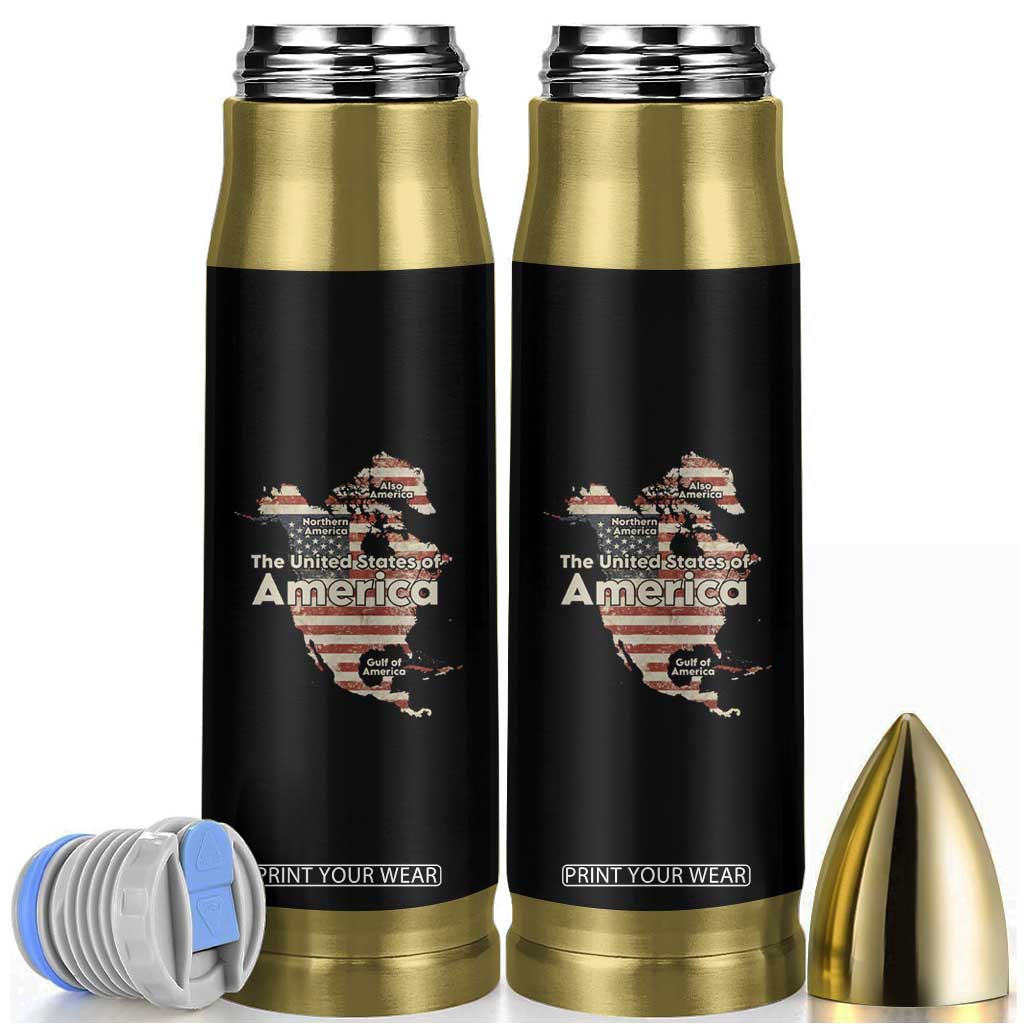 The New Trump Map Of USA Bullet Tumbler Canada Greenland Gulf Of Mexico TS09 Black Print Your Wear