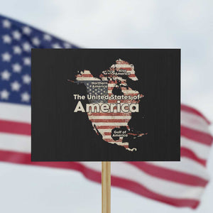 The New Trump Map Of USA Protest Sign Canada Greenland Gulf Of Mexico TS09 Horizontal 18" × 24" Black Print Your Wear
