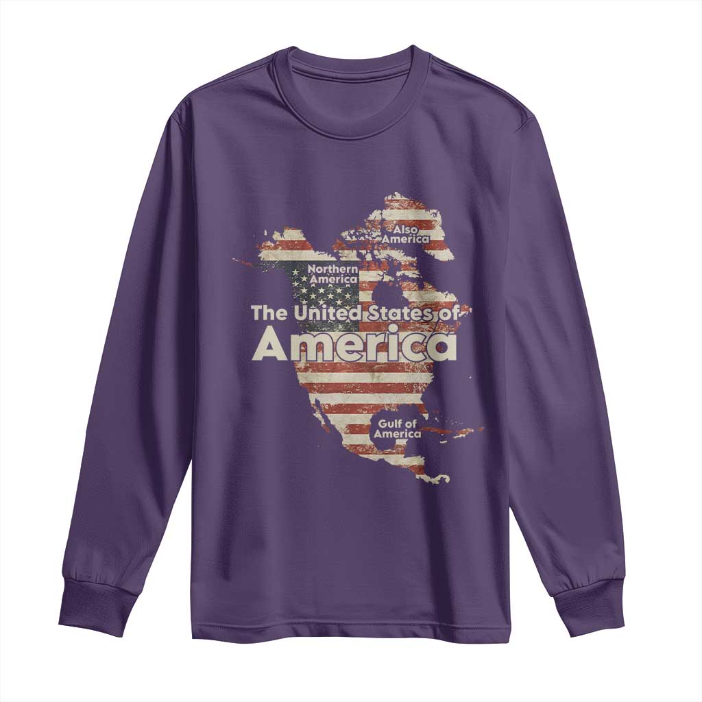 The New Trump Map Of USA Long Sleeve Shirt Canada Greenland Gulf Of Mexico TS09 Purple Print Your Wear