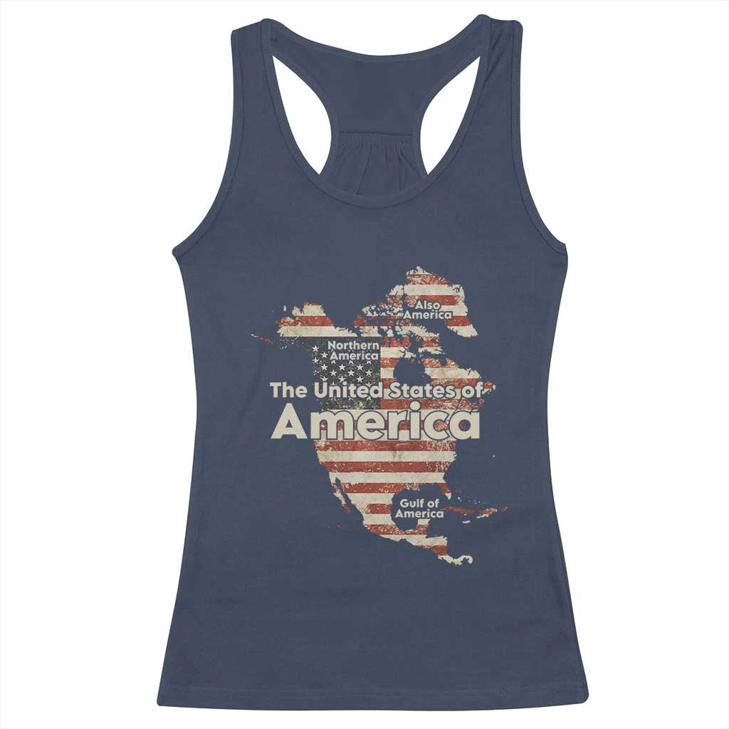 The New Trump Map Of USA Racerback Tank Top Canada Greenland Gulf Of Mexico TS09 Navy Print Your Wear