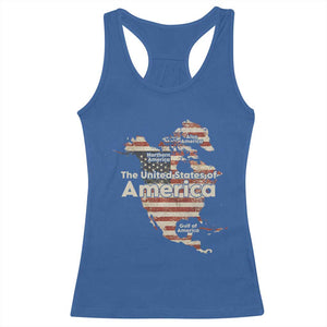 The New Trump Map Of USA Racerback Tank Top Canada Greenland Gulf Of Mexico TS09 Royal Blue Print Your Wear